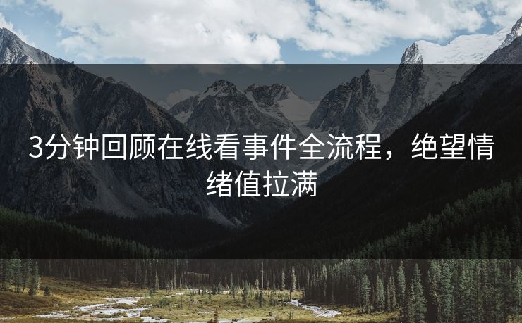 3分钟回顾在线看事件全流程，绝望情绪值拉满