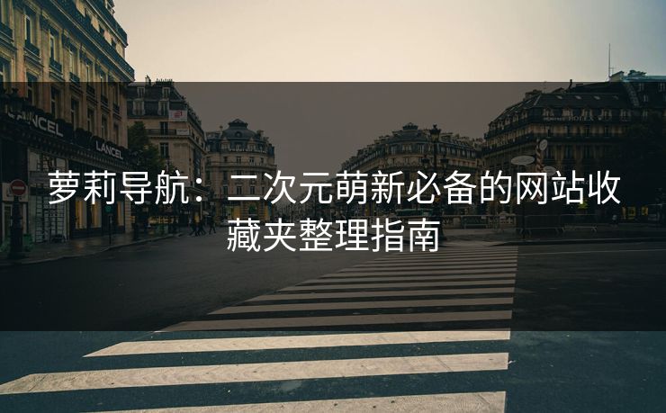 萝莉导航：二次元萌新必备的网站收藏夹整理指南