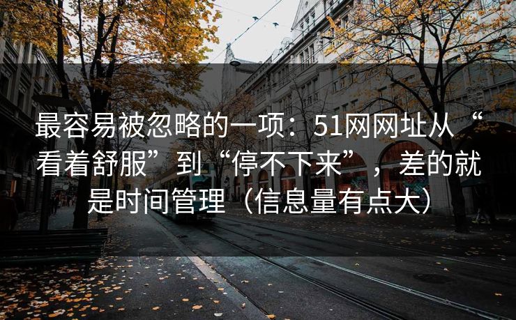最容易被忽略的一项：51网网址从“看着舒服”到“停不下来”，差的就是时间管理（信息量有点大）