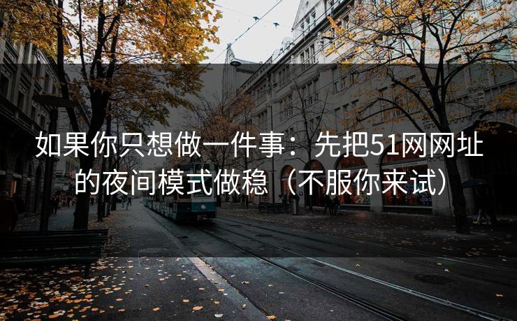 如果你只想做一件事：先把51网网址的夜间模式做稳（不服你来试）
